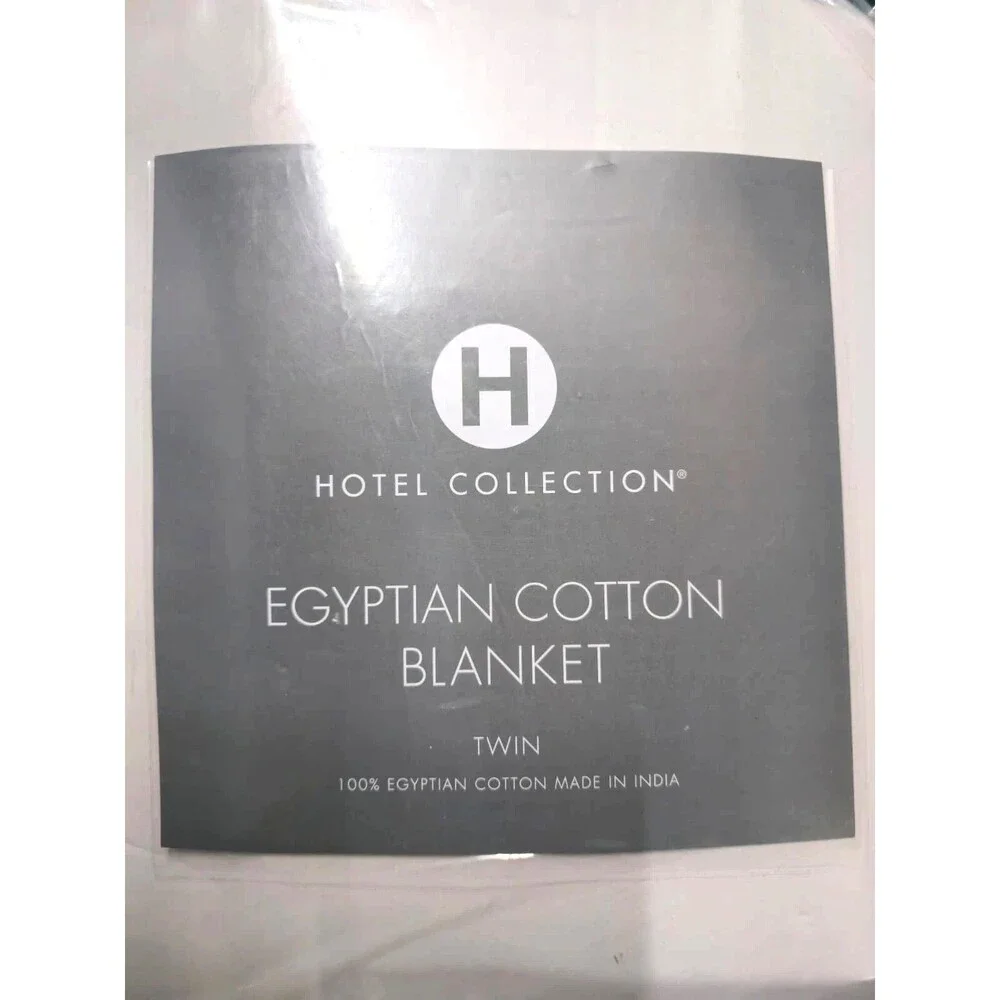Hotel Collection 100% Egyptian Cotton Twin Size White Blanket - NEW